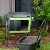 Maze 48 Gallon Compost Tumbler With Cart -Gardeners Sales Store 3 4 crop 8613576 01V maze 48 gallon compost tumbler with cart