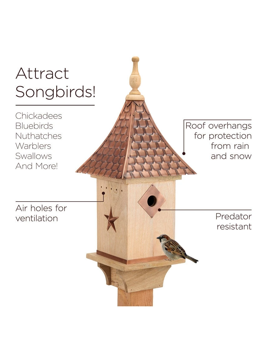Copper Shingled Roof Bird House 4 Copper Shingled Roof Bird House - Image 2
