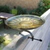 Achla Designs African Daisy Birdbath With Over-the-Rail Bracket -Gardeners Sales Store 8609295 01v achla designs african daisy brass birdbath with over rail bracket