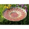 Achla Designs Red African Daisy Birdbath With Stake -Gardeners Sales Store 8609300 01v achla designs red and bronze african daisy birdbath with stake