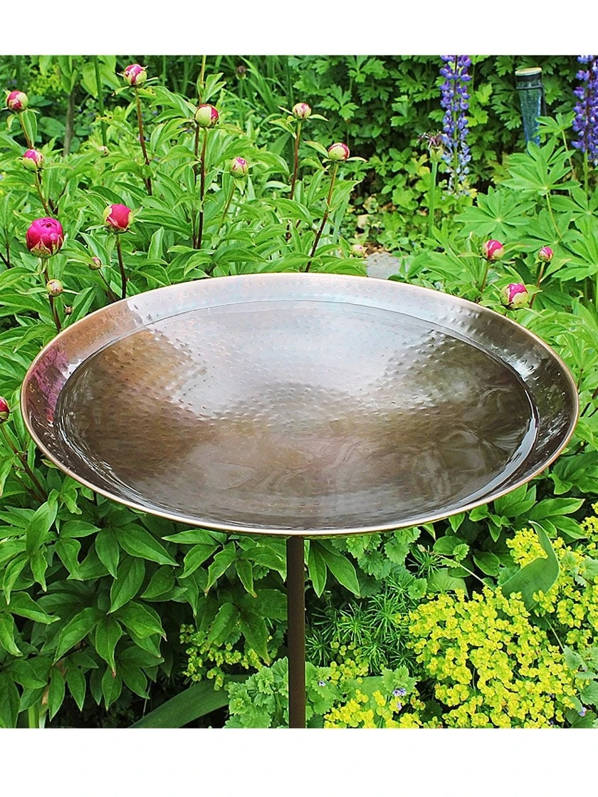 Achla Designs Burnt Copper Birdbath With Stake 3 Achla Designs Burnt Copper Birdbath With Stake