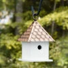 Bird House Bungalow With Copper Roof -Gardeners Sales Store 8612197 01v bird house bungalow with copper roof
